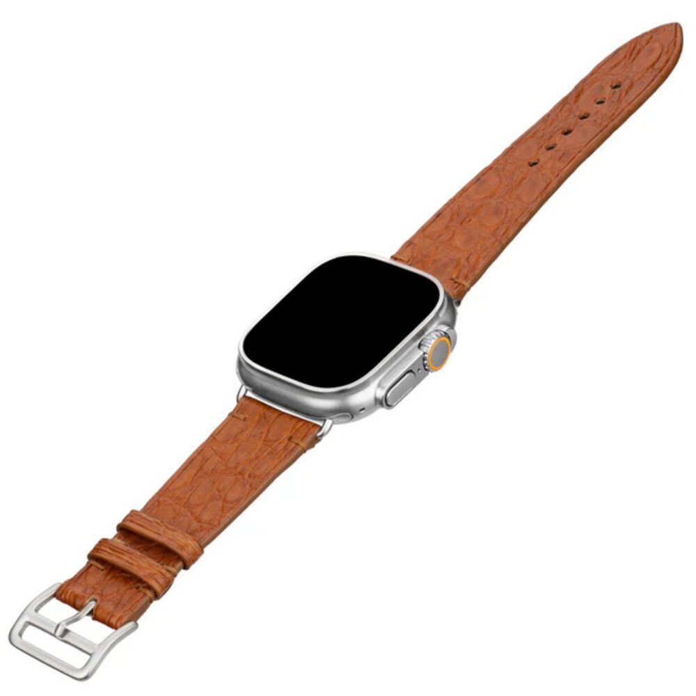 Orange Genuine Alligator Watch Strap – Premium Exotic Skin
